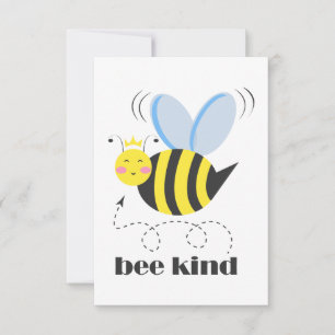 Gelukkige bijenprinses met kroon en slogan Bee Kin Kaart