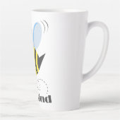 Gelukkige bijenprinses met kroon en slogan Bee Kin Latte Mok (Rechts)