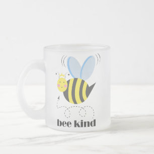 Gelukkige bijenprinses met kroon en slogan Bee Kin Matglas Koffiemok