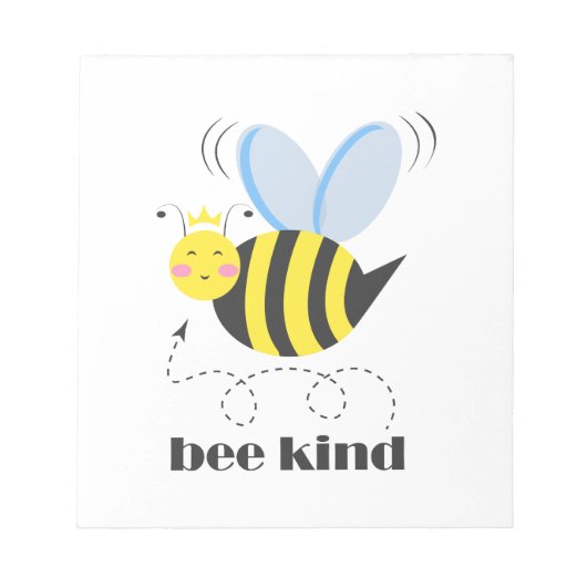 Gelukkige bijenprinses met kroon en slogan Bee Kin Notitieblok (Voorkant)