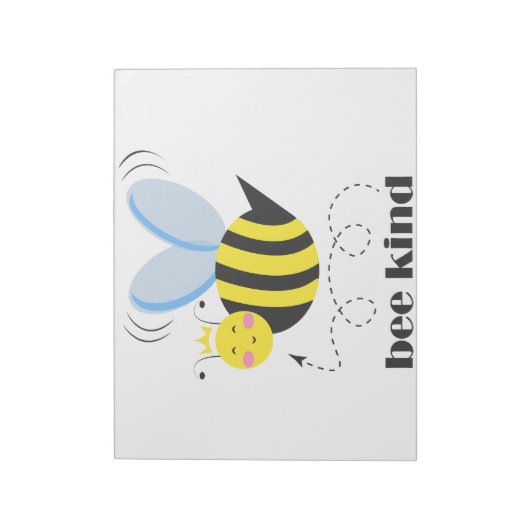Gelukkige bijenprinses met kroon en slogan Bee Kin Notitieblok (Linkerzijde)