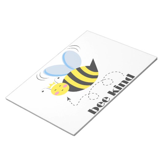 Gelukkige bijenprinses met kroon en slogan Bee Kin Notitieblok (Schuin)