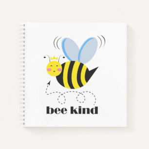 Gelukkige bijenprinses met kroon en slogan Bee Kin Notitieboek
