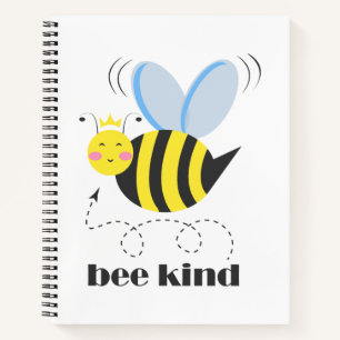 Gelukkige bijenprinses met kroon en slogan Bee Kin Notitieboek
