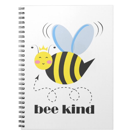 Gelukkige bijenprinses met kroon en slogan Bee Kin Notitieboek (Voorkant)