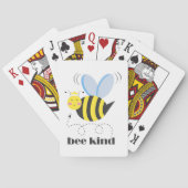 Gelukkige bijenprinses met kroon en slogan Bee Kin Pokerkaarten (Achterkant)