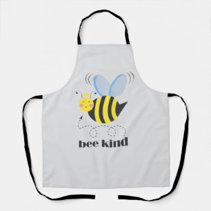 Gelukkige bijenprinses met kroon en slogan Bee Kin Schort