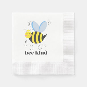 Gelukkige bijenprinses met kroon en slogan Bee Kin Servet
