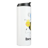 Gelukkige bijenprinses met kroon en slogan Bee Kin Thermosbeker (Gedraaid links)