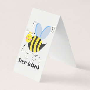 Gelukkige bijenprinses met kroon en slogan Bee Kin Visitekaartje