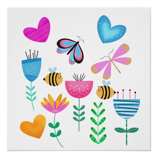 Gelukkige Bijentuin Perfect Poster (Voorkant)