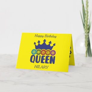 Gelukkige Bingo Koningin Verjaardag Kaart