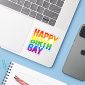 Gelukkige Birthgay Sticker (Laptop met iPhone)