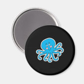 gelukkige blauwe octopus magneet (Voorkant / Achterkant)