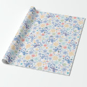 Gelukkige Blauwe Sneeuwmannen Cadeaupapier (Uitgerold)