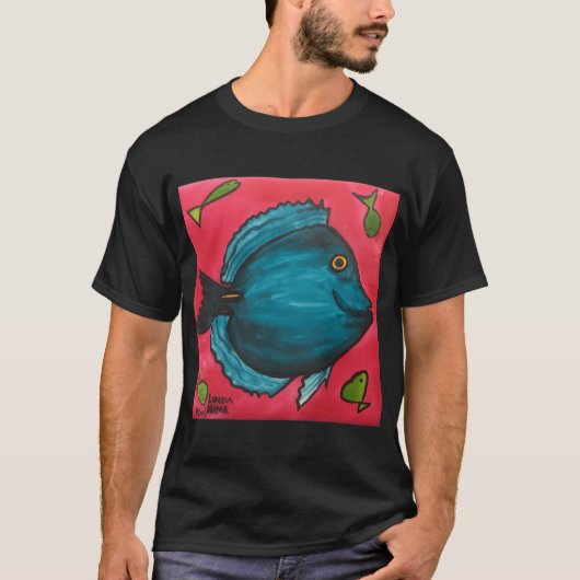 Gelukkige Blauwe Vis T-shirt (Voorkant)