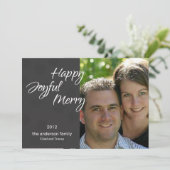 Gelukkige Blije vrolijk-Zwarte Feestdagenkaart (Staand voorkant)