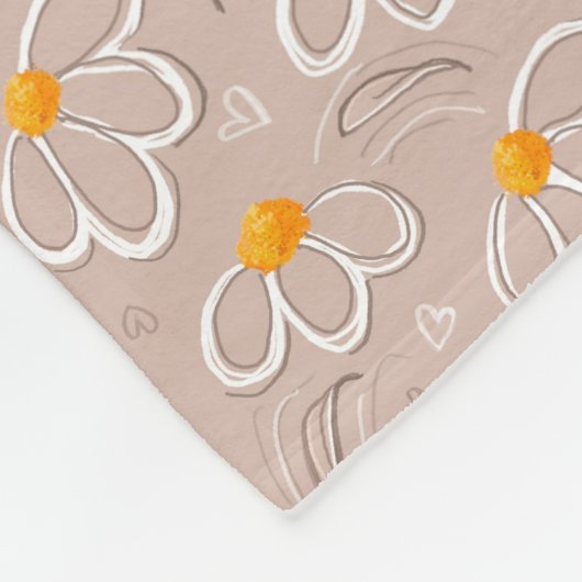 Gelukkige Bloem Doodles Fleece Deken (Hoek)