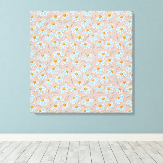 Gelukkige Bloemen Canvas Afdruk (Insitu (Houten vloer))