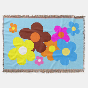 Gelukkige Bloemen Lichtblauwe Lucht Deken