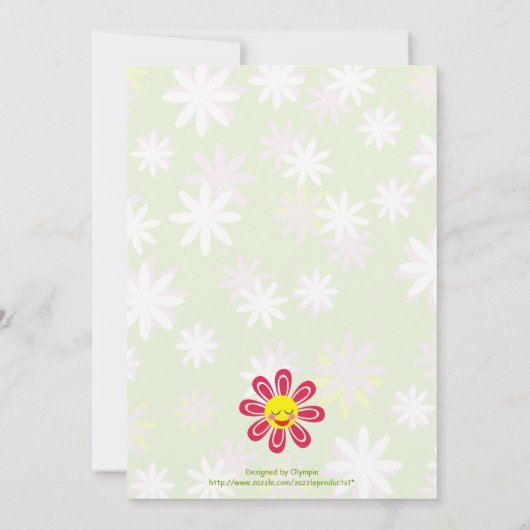 Gelukkige bloemen Moederdag aangepaste platte kaar Kaart (Achterkant)