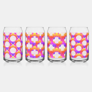 Gelukkige Bloemmotieven Blikvorm Glas