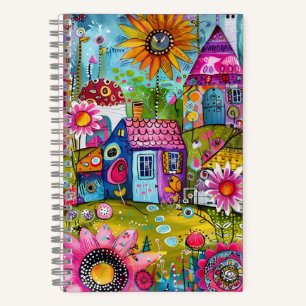 *~* Gelukkige Bloemrijke Fantasie Whimsical Cotta Notitieboek