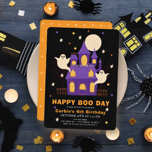 Gelukkige Boo-dag Spokenhuis Verjaardag Kaart