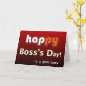 Gelukkige Boss's Day naar een geweldige baas! Kaart (Gele Bloem)