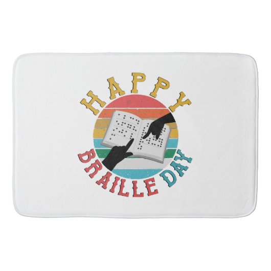 Gelukkige Braille Dag Badmat (Voorkant)