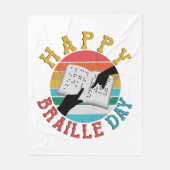 Gelukkige Braille Dag Fleece Deken (Voorkant)