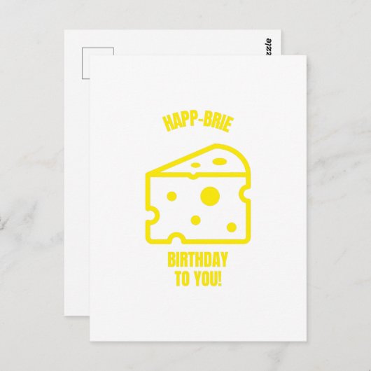 Gelukkige brie verjaardag grappige kaas woordspeli briefkaart (Voorkant / Achterkant)