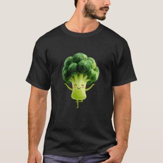 Gelukkige Broccoli Yoga Houding Grappig Groente Ka T-shirt