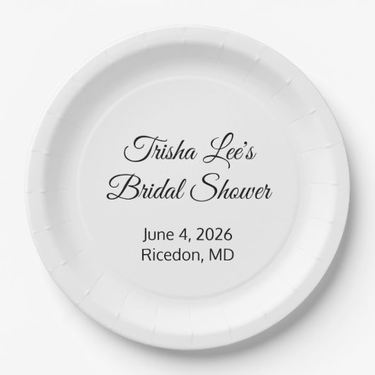 Gelukkige Bruidsuitnodiging Wit Papieren Bordje (Voorkant)