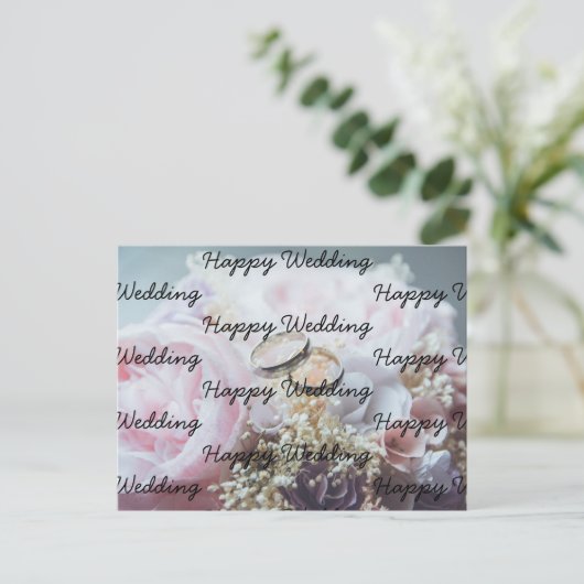 Gelukkige bruiloft briefkaart (Staand voorkant)