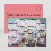 Gelukkige bruiloft briefkaart (Voorkant / Achterkant)