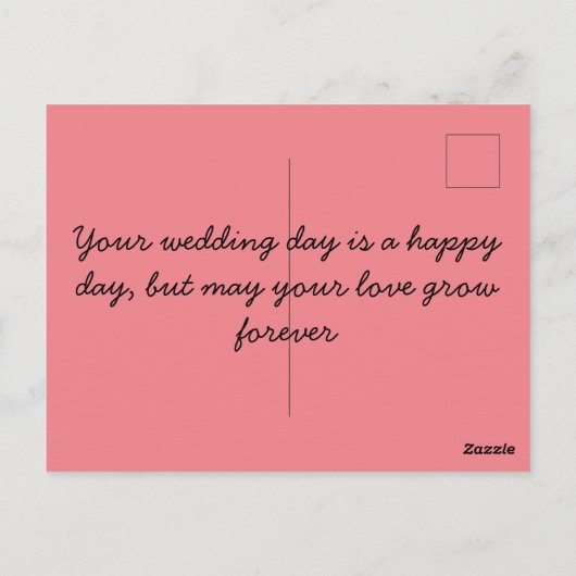 Gelukkige bruiloft briefkaart (Achterkant)