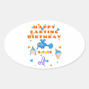 Gelukkige Bug Furende Verjaardag Ovale Sticker