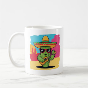 Gelukkige Cactus Fiesta Cartoon – Mexicaanse Woest Koffiemok