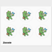 Gelukkige Cactus Postbode Cute Die-Cut Sticker (Vel)