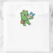 Gelukkige Cactus Postbode Cute Die-Cut Sticker (Tas)