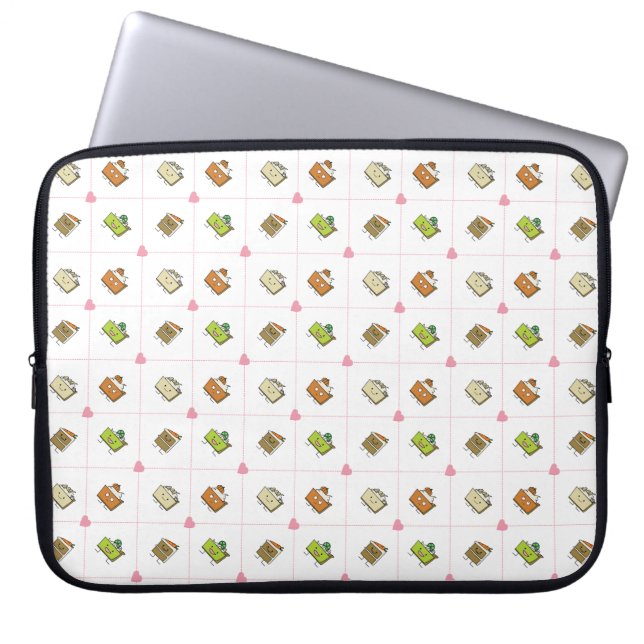 Gelukkige Cakes en Pastei Laptop Sleeve (Voorkant)