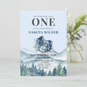 Gelukkige Camper 1e Verjaardag Camping Party Kaart (Staand voorkant)