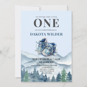 Gelukkige Camper 1e Verjaardag Camping Party Kaart