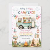 Gelukkige Camper 1e Verjaardag Kaart (Voorkant)