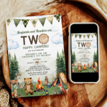 Gelukkige Camper Dubbele Gezamenlijke Verjaardag