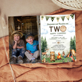Gelukkige Camper Dubbele Gezamenlijke Verjaardagsf Kaart