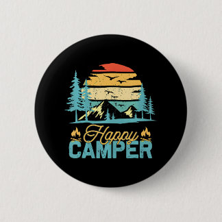 Gelukkige Camper Grappige Bijpassende Camping Crew Ronde Button 5,7 Cm