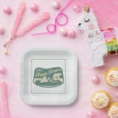 Gelukkige camper, gunstbox, avontuur, Nationaal Pa Papieren Bordje (Feest)