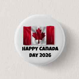 Gelukkige Canada Dag 1 inch ronde knop Button 3,2 Cm